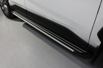 Пороги алюминиевые Slim Line ТСС Тюнинг Toyota RAV4 XA50 5 дв. дорестайлинг (2018-2025)