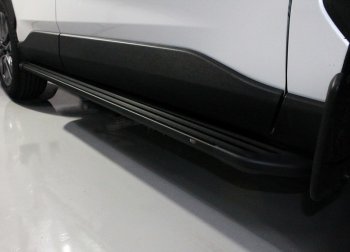 Пороги алюминиевые ТСС Тюнинг Toyota RAV4  XA50 (2018-2025) 5 дв. дорестайлинг (Slim Line Black)