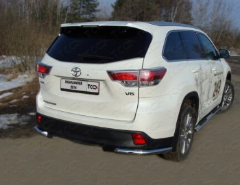Защита заднего бампера (уголки, d60,3 мм) TCC Toyota Highlander  XU50 (2013-2017) дорестайлинг