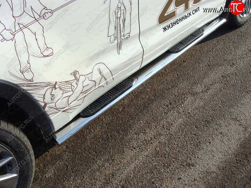 45 999 р. Пороги овальные с накладкой 120*60 мм ТСС Тюнинг Toyota Highlander XU50 рестайлинг (2016-2020)  с доставкой в г. Кемерово