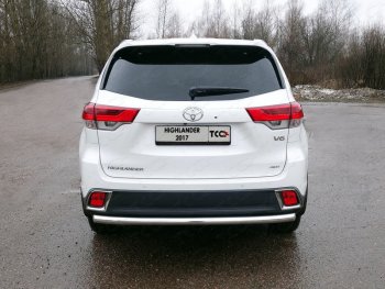 Защита задняя (нержавейка 60,3 мм) ТСС Тюнинг Toyota Highlander  XU50 (2016-2020) рестайлинг