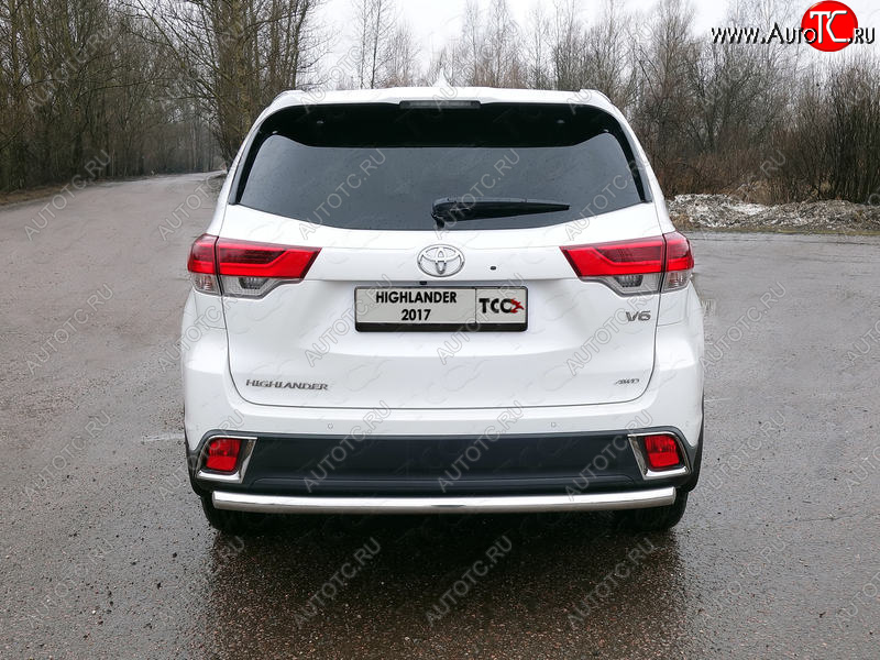 17 649 р. Защита задняя (нержавейка 60,3 мм) ТСС Тюнинг  Toyota Highlander  XU50 (2016-2020) рестайлинг  с доставкой в г. Кемерово