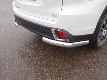 Защита задняя (уголки овальные 75х42 мм) ТСС Тюнинг Toyota Highlander  XU50 (2016-2020) рестайлинг (уголки овальные)