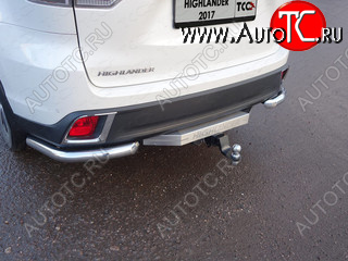 18 999 р. Защита заднего бампера (уголки, d60,3 мм) TCC  Toyota Highlander  XU50 (2016-2020) рестайлинг  с доставкой в г. Кемерово