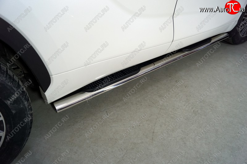45 999 р. Пороги овальные с накладкой 120*60 мм ТСС Тюнинг Toyota Highlander XU70 (2020-2025) (серые)  с доставкой в г. Кемерово