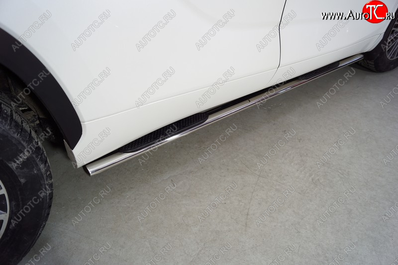 33 999 р. Пороги овальные с накладкой 75х42 мм ТСС Тюнинг  Toyota Highlander  XU70 (2020-2025) (серые)  с доставкой в г. Кемерово