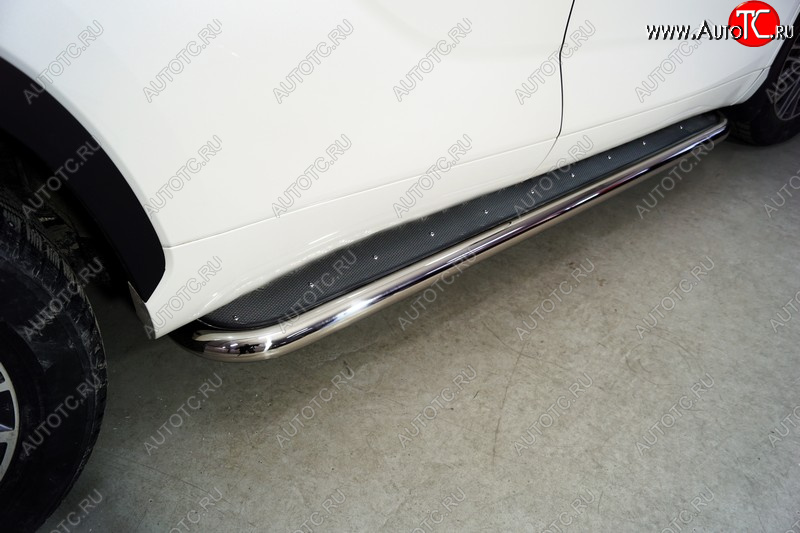 45 999 р. Пороги с площадкой 60,3 мм ТСС Тюнинг  Toyota Highlander  XU70 (2020-2025) (нержавейка)  с доставкой в г. Кемерово