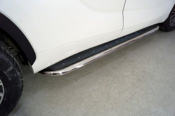 Пороги с площадкой 75х42 мм ТСС Тюнинг Toyota Highlander  XU70 (2020-2025)