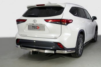Защита задняя (уголки овальные 75х42 мм) ТСС Тюнинг Toyota Highlander  XU70 (2020-2025) (уголки овальные)