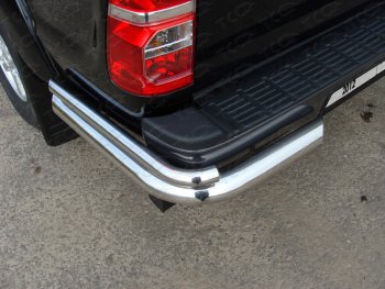 Защита задняя (уголки, нержавейка 76,1*42,4 мм) ТСС Тюнинг Toyota Hilux  AN20,AN30 (2011-2016)  2-ой рестайлинг
