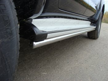 Защита порогов алюминий 42,4 мм, ТСС Тюнинг Toyota Hilux  AN20,AN30 (2011-2016)  2-ой рестайлинг