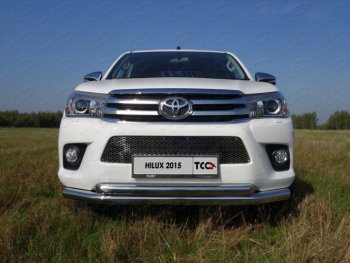 27 599 р. Защита передняя нижняя двойная 76,1*60,3 мм Тюнинг  Toyota Hilux Revo (2015-2018) Double Cab дорестайлинг (нержавейка)  с доставкой в г. Кемерово. Увеличить фотографию 1