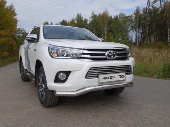 Защита переднего бампера кенгурин 76,1 мм ТСС Тюнинг Toyota Hilux  AN120 (2016-2020) дорестайлинг