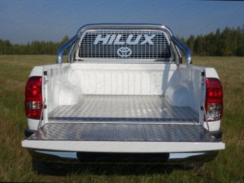 Защитный алюминиевый вкладыш в кузов автомобиля (дно, борт) ТСС Тюнинг Toyota Hilux  AN120 (2017-2020) 1-ый рестайлинг (алюминий)