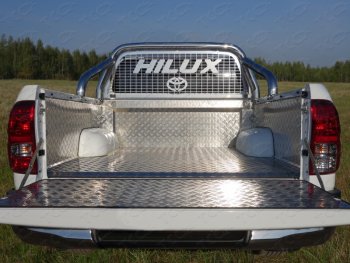 Защитный алюминиевый вкладыш в кузов автомобиля (борт) ТСС Тюнинг Toyota Hilux  AN120 (2017-2025) 1-ый рестайлинг, 2-ой рестайлинг (алюминий)