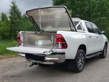 Защитный алюминиевый вкладыш в кузов автомобиля (без борта) ТСС Тюнинг Toyota Hilux  AN120 (2017-2025) 1-ый рестайлинг, 2-ой рестайлинг (алюминий)
