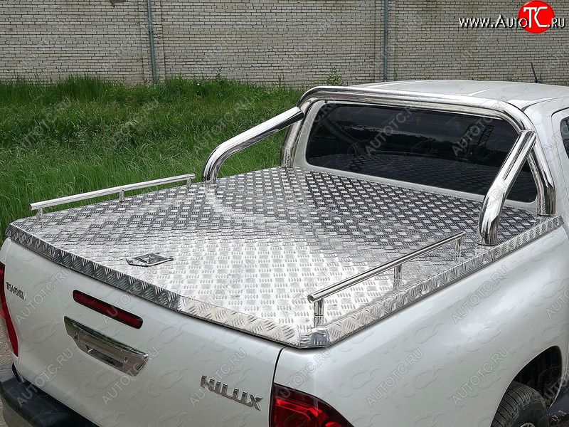 12 199 р. Рейлинги длинные (Black Onyx) ТСС Тюнинг  Toyota Hilux  AN120 (2020-2025) 2-ой рестайлинг (нержавеющая сталь)  с доставкой в г. Кемерово
