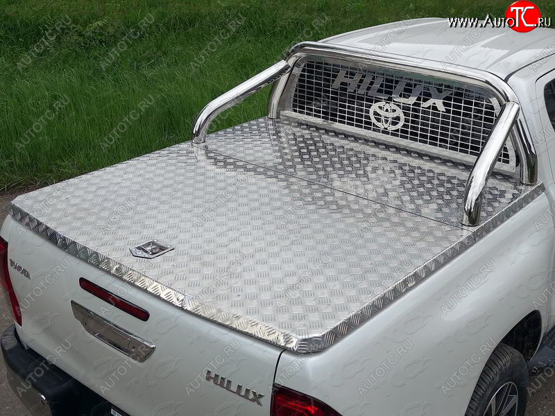 67 999 р. Защита кузова и заднего стекла (нержавейка Ø76,1) ТСС Тюнинг  Toyota Hilux  AN120 (2016-2025) дорестайлинг, 1-ый рестайлинг, 2-ой рестайлинг (для крышки, с  надписью)  с доставкой в г. Кемерово