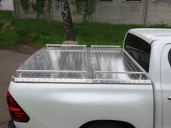 Рейлинги короткие (Hilux Black Onyx) ТСС Тюнинг Toyota Hilux  AN120 (2016-2025) дорестайлинг, 1-ый рестайлинг, 2-ой рестайлинг (нержавеющая сталь)