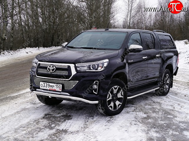 25 399 р. Защита переднего бампера волна d60,3 мм (Exclusive) ТСС Тюнинг Toyota Hilux AN120 1-ый рестайлинг (2017-2020) (нержавейка)  с доставкой в г. Кемерово
