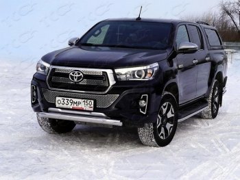 Защита переднего бампера нижняя 76,1 мм ТСС Тюнинг Toyota Hilux  AN120 (2016-2020) дорестайлинг, 1-ый рестайлинг