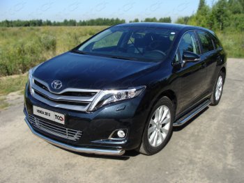 Защита переднего бампера нижняя d60,3 мм ТСС Тюнинг Toyota Venza  GV10 (2012-2016) рестайлинг (нержавейка)