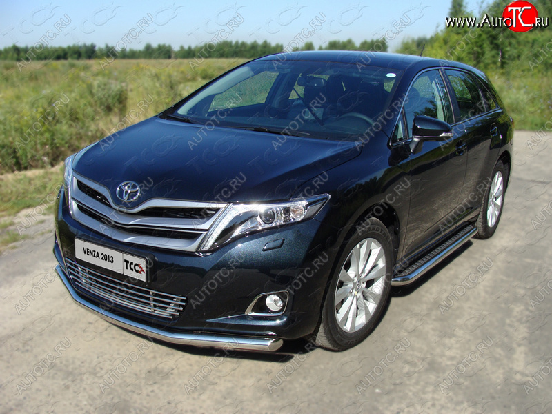 18 999 р. Защита переднего бампера нижняя d60,3 мм ТСС Тюнинг  Toyota Venza  GV10 (2012-2016) рестайлинг (нержавейка)  с доставкой в г. Кемерово