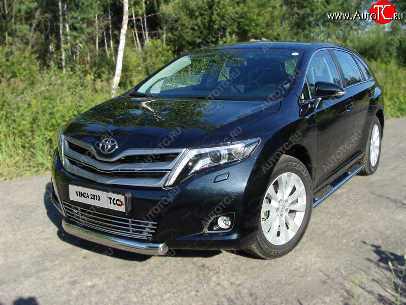 14 349 р. Защита переднего бампера овальная 75х42 мм ТСС тюнинг  Toyota Venza  GV10 (2012-2016) рестайлинг (нержавейка)  с доставкой в г. Кемерово