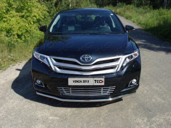 Декоративная вставка переднего бампера ТСС Тюнинг Toyota Venza  GV10 (2012-2016) рестайлинг (d 12 мм)