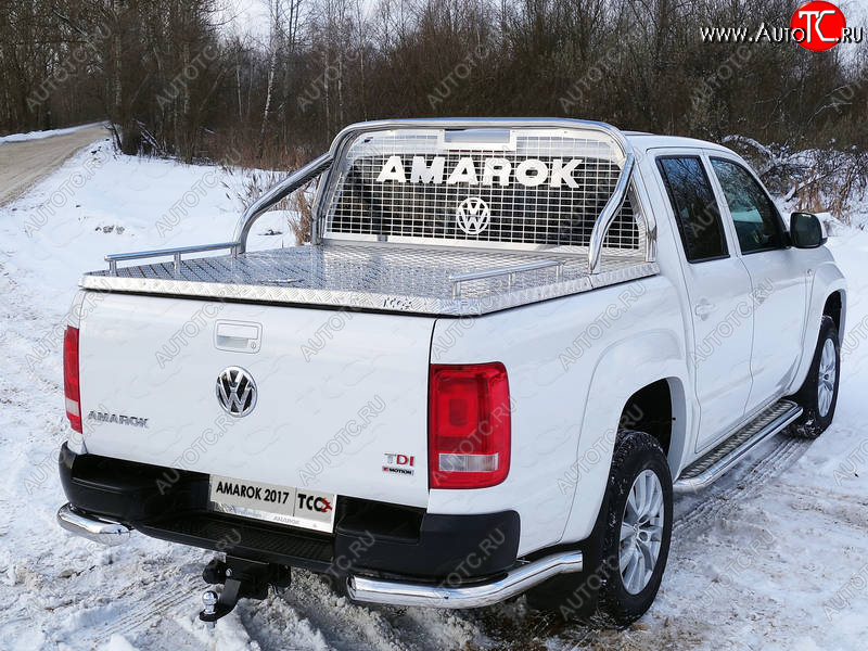 81 999 р. Защита кузова и заднего стекла (для крышки) d 75*42 мм ТСС Тюнинг  Volkswagen Amarok (2016-2022) рестайлинг (нержавейка)  с доставкой в г. Кемерово