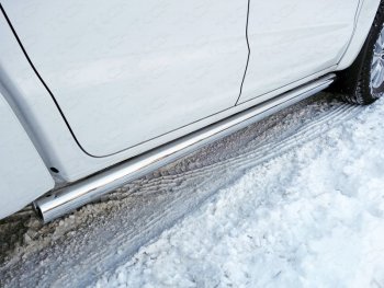 Защита порогов труба 76,1 мм ТСС Тюнинг Volkswagen Amarok (2016-2022) рестайлинг (серые)