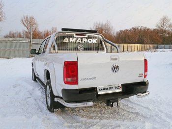 Защита задняя (уголки, нержавейка 76,1 мм) ТСС Тюнинг Volkswagen Amarok (2016-2022) рестайлинг