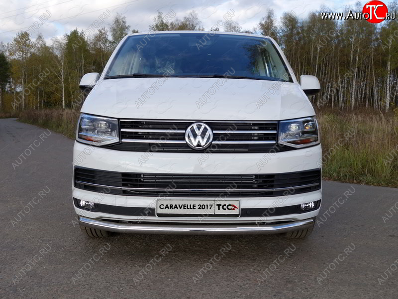 20 599 р. Защита переднего бампера нижняя d60,3 мм ТСС Тюнинг  Volkswagen Caravelle  T6 (2015-2019) дорестайлинг (нержавейка)  с доставкой в г. Кемерово