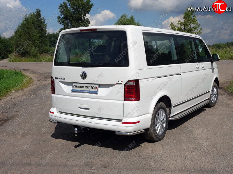 18 999 р. Защита заднего бампера (уголки, d42,4 мм) TCC  Volkswagen Caravelle  T6.1 (2019-2025) рестайлинг  с доставкой в г. Кемерово