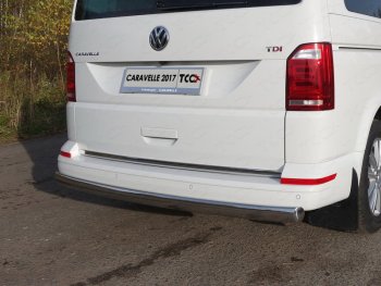 Защита заднего бампера (овальная, d75х42 мм) TCC Volkswagen Caravelle  T6 (2015-2019) дорестайлинг