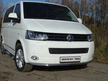 15 999 р. Защита переднего бампера нижняя d42,4 мм ТСС Тюнинг  Volkswagen Multivan  T5 (2009-2015) рестайлинг (нержавейка)  с доставкой в г. Кемерово. Увеличить фотографию 1