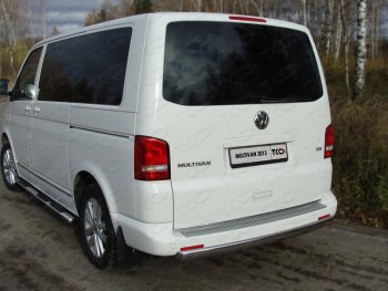 Защита задняя (центральная, нержавейка d75*42 мм) ТСС Тюнинг Volkswagen Multivan  T5 (2009-2015) рестайлинг (центральная)