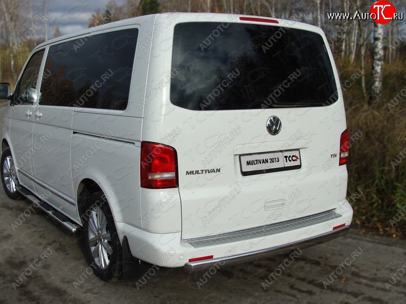 23 899 р. Защита задняя (центральная, нержавейка d75*42 мм) ТСС Тюнинг  Volkswagen Multivan  T5 (2009-2015) рестайлинг (центральная)  с доставкой в г. Кемерово