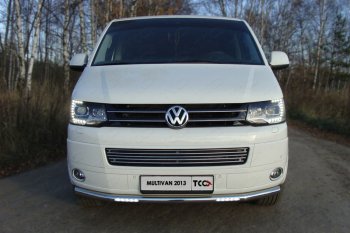 Защита переднего бампера нижняя с ДХО 60,3 мм ТСС Тюнинг Volkswagen Multivan  T5 (2009-2015) рестайлинг (нержавейка)