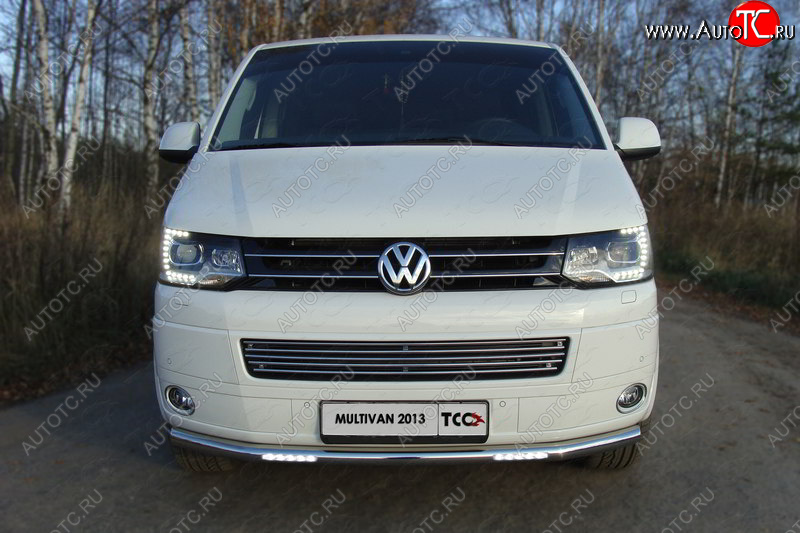 37 999 р. Защита переднего бампера нижняя с ДХО 60,3 мм ТСС Тюнинг  Volkswagen Multivan  T5 (2009-2015) рестайлинг (нержавейка)  с доставкой в г. Кемерово