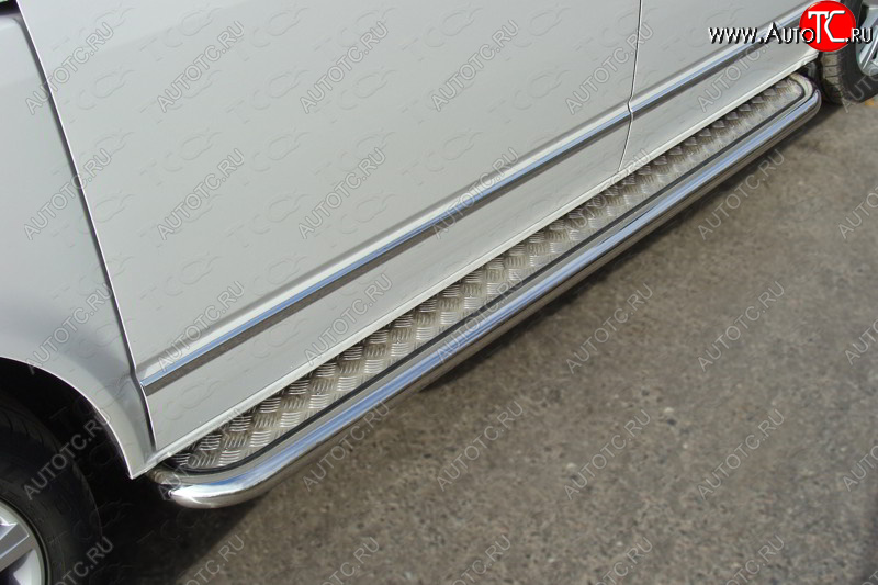 41 749 р. Пороги с площадкой 60,3 мм ТСС Тюнинг Volkswagen Multivan T6 дорестайлинг (2016-2019) (серые)  с доставкой в г. Кемерово