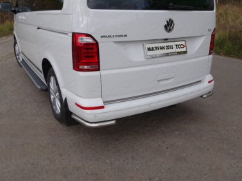 Защита заднего бампера (уголки, d42,4 мм) TCC Volkswagen Multivan  T6 (2016-2019) дорестайлинг