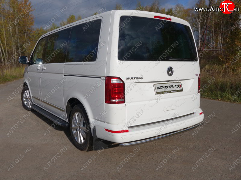 18 999 р. Защита задняя (нержавейка 42,4 мм), ТСС Тюнинг  Volkswagen Multivan  T6 (2016-2019) дорестайлинг (нержавейка)  с доставкой в г. Кемерово