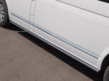 Защита порогов труба d50,8 мм ТСС Тюнинг Volkswagen Multivan T6 дорестайлинг (2016-2019) (серые)