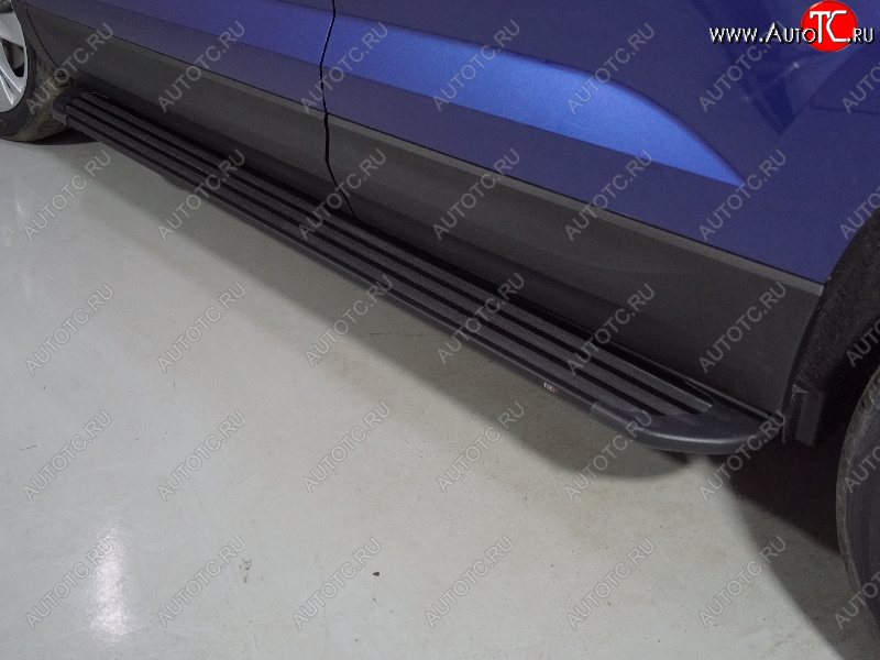 22 549 р. Пороги алюминиевые Slim Line ТСС Тюнинг  Volkswagen Taos (2020-2022) (Black)  с доставкой в г. Кемерово