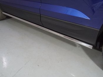 Защита порогов труба d42,4 мм ТСС Тюнинг Volkswagen Taos (2020-2022) (серые)