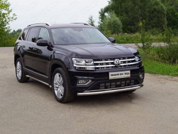 23 549 р. Защита переднего бампера нижняя d60,3 мм ТСС Тюнинг  Volkswagen Teramont  CA1 (2016-2020) дорестайлинг (нержавейка)  с доставкой в г. Кемерово. Увеличить фотографию 1