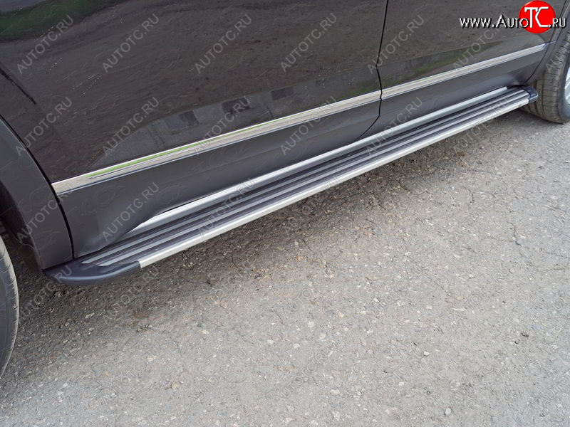 28 999 р. Пороги алюминиевые Slim Line ТСС Тюнинг  Volkswagen Teramont  CA1 (2016-2020) дорестайлинг (Silver)  с доставкой в г. Кемерово