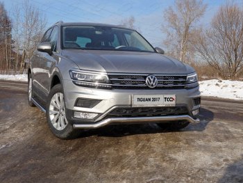 Защита переднего бампера нижняя d60,3 мм ТСС Тюнинг Volkswagen Tiguan  Mk2 (2016-2020) дорестайлинг