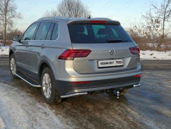 Защита заднего бампера (уголки, d42,4 мм) TCC Volkswagen Tiguan  Mk2 (2016-2020) дорестайлинг